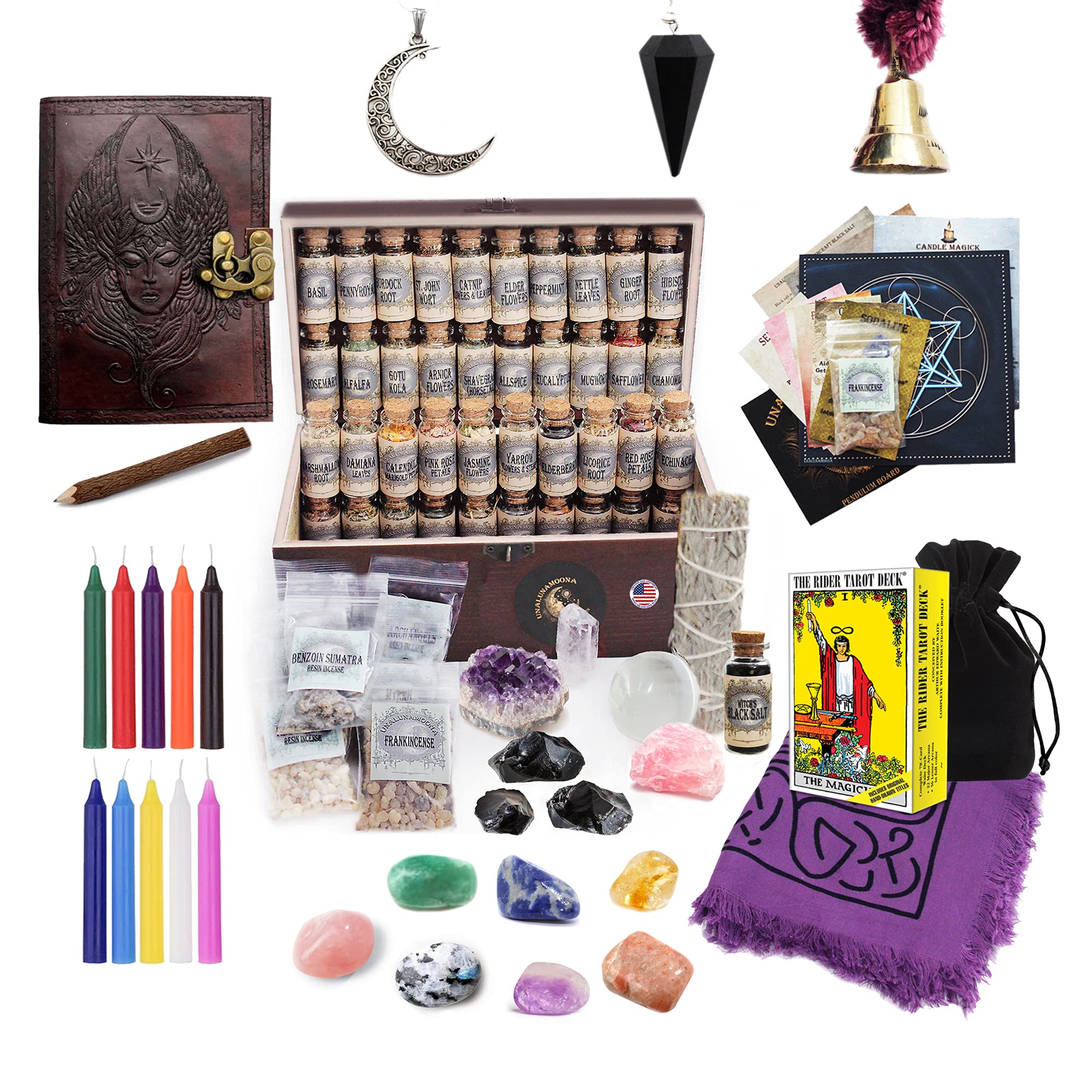 Buy Witchcraft Kit, Wiccan Altar Supplies with 101 Witch Supplies and