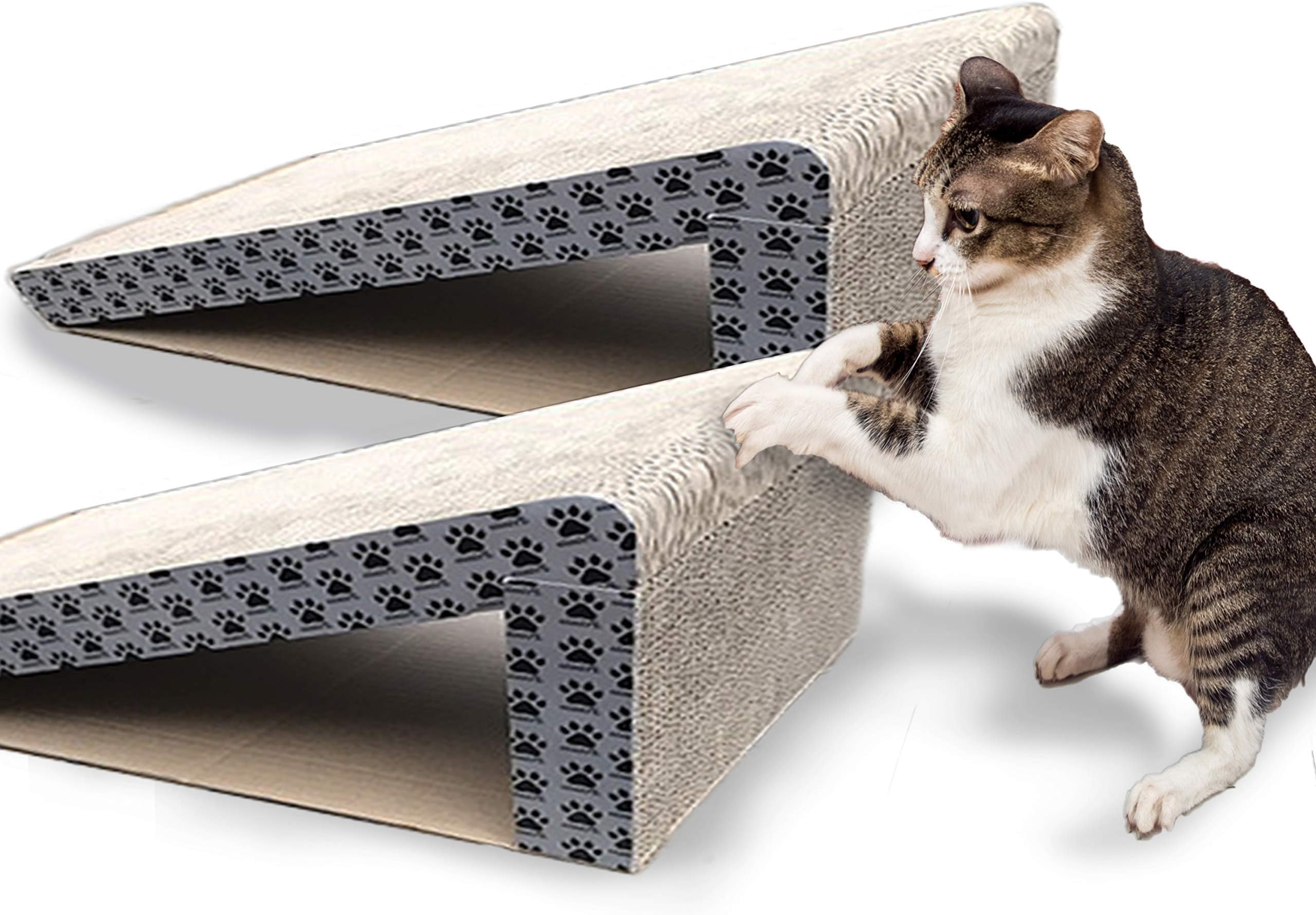 Cat Scratch Ramps (2 Ramps for One Price) - Foldable for Travel and Easy Storage - Great for Cats Playing Over, Laying, and Scratching - Patent Pending Design (2 Pack)