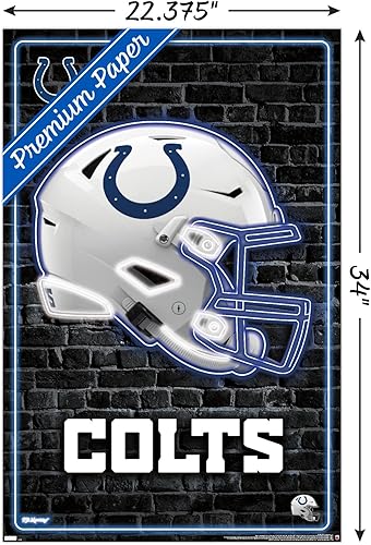 Miniatura 3 de Trends International NFL Indianapolis Colts - Póster de pared con casco neón 23, 22.37 x 34.00 pulgadas, versión premium sin marco