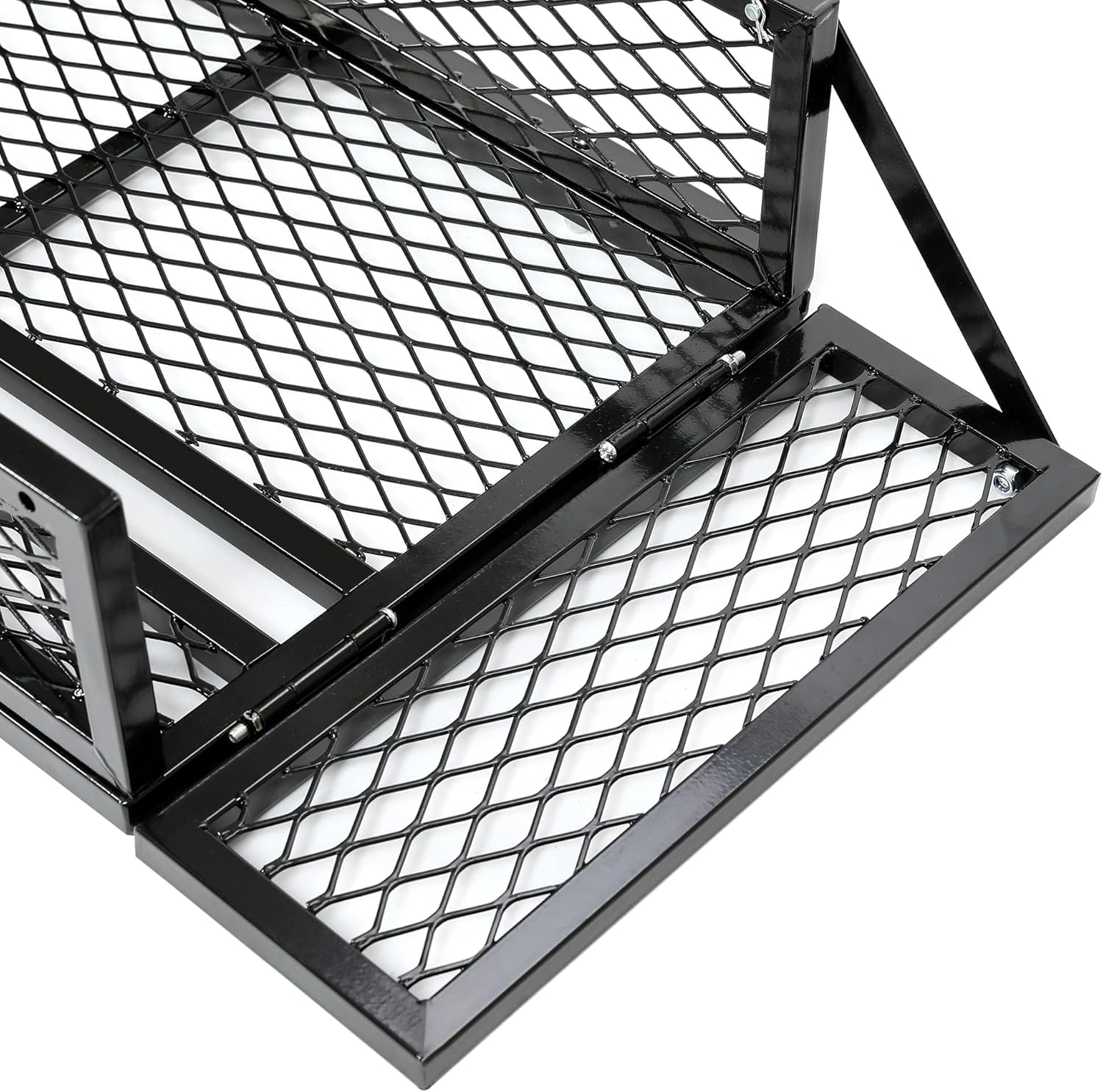 ECOTRIC Universal Front Cargo Basket,17.2" W x 37.2" L x 7.1" H, Compatible with UTV ATV Drop Storage Luggage Basket Mesh Rack Cargo