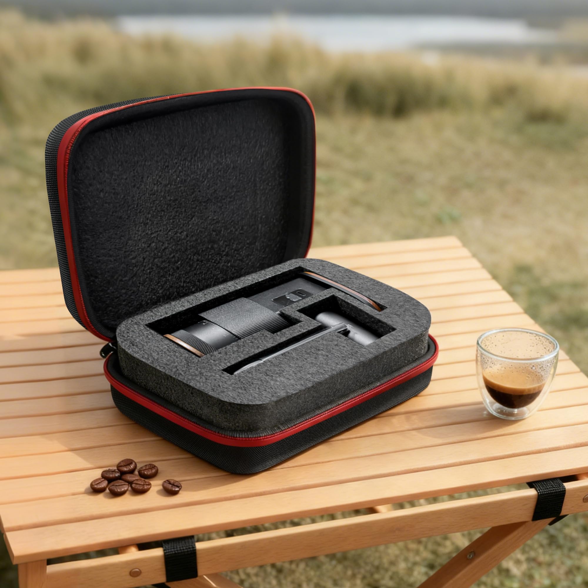 wirsh - Molinillo de café eléctrico portátil, inalámbrico, recargable, Geimori T38 con rebaba cónica de 6 núcleos de 38 mm, ajustes de molienda para espresso, vertido, prensa francesa, camping, viajes