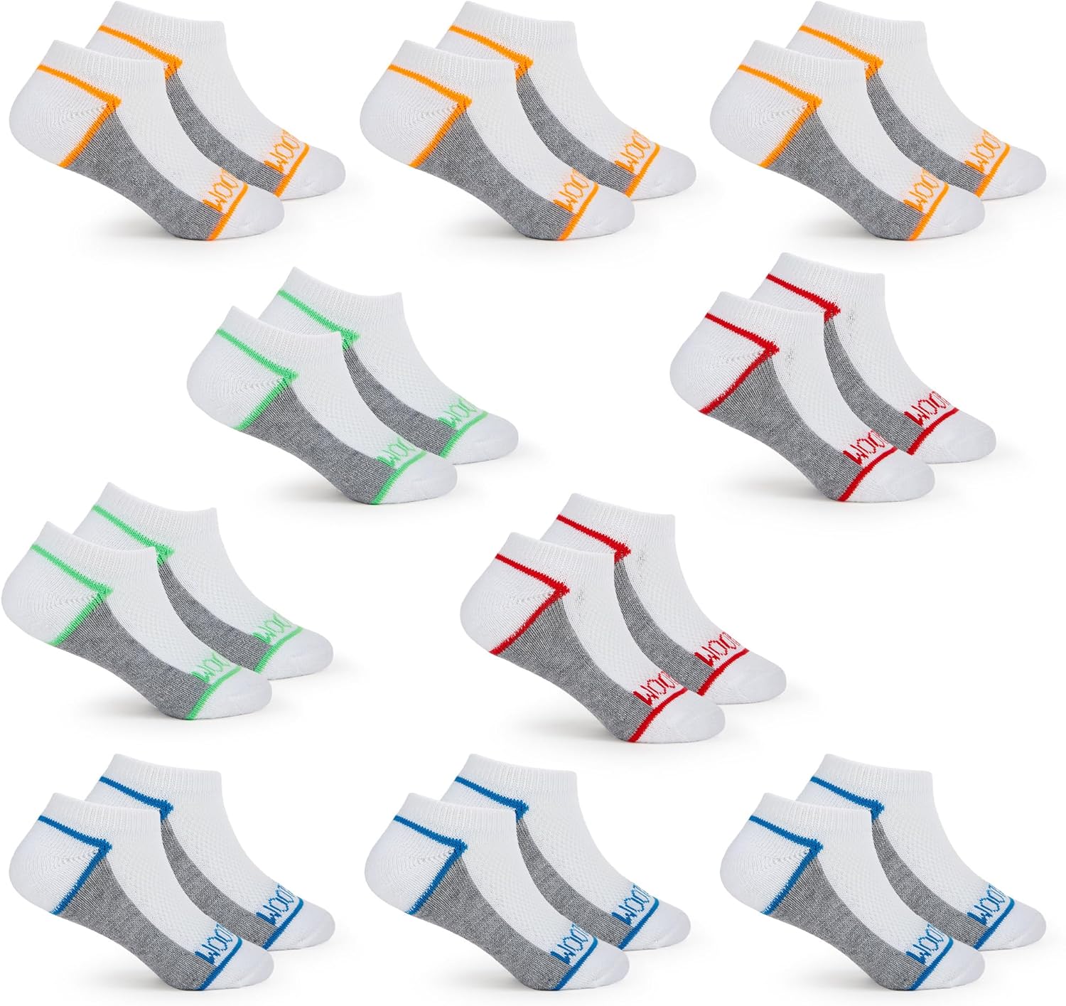 Fruit of the Loom Boys Low Cut Ankle Socks - 10 Pack, Cushioned, Breathable, No Show - Little/Big Boys