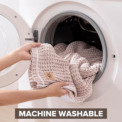 Miniatura 7 de UGG Luna - Manta tejida suave de algodón para sofá o cama, acogedora y cálida, manta de lana de Waffle, regaloable, ligera para sala de estar,