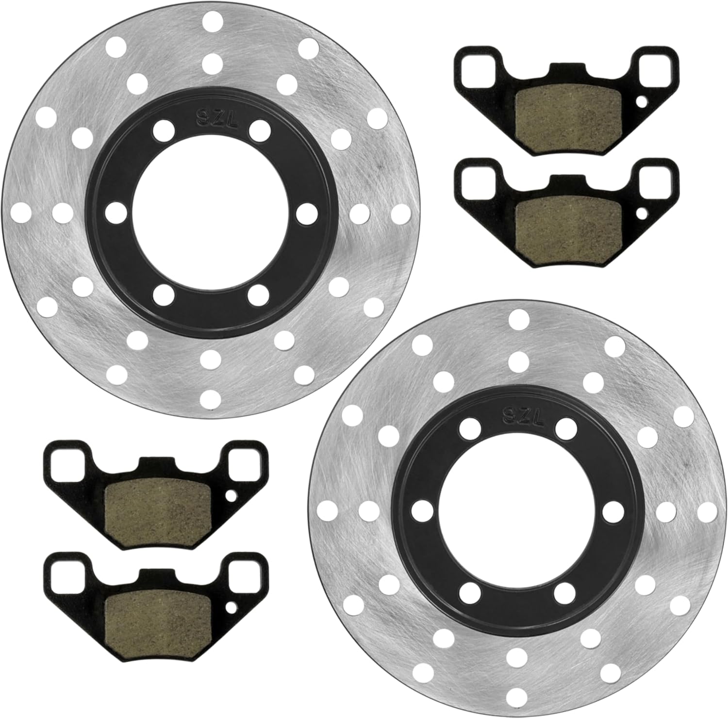 Caltric Front Brake Disc and Pads Compatible with Polaris RZR 170 2009-2021 Left Or Right 0454412 x2