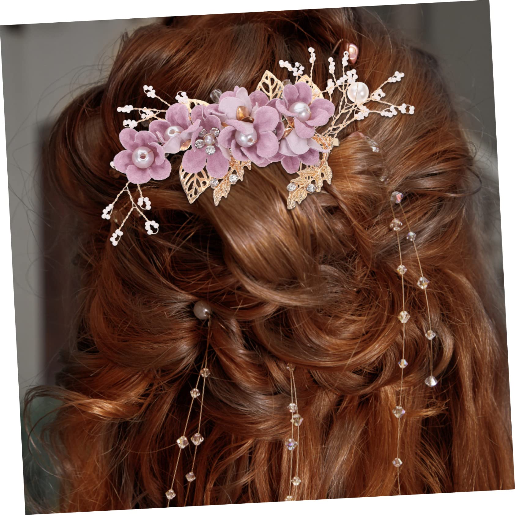 Healeved 20piezas Horquillas De Flores Para Novia Tocado Elegante De Novia Accesorios De Cabello Para Bodas Peina Decorativa Diseño Floral y Morado