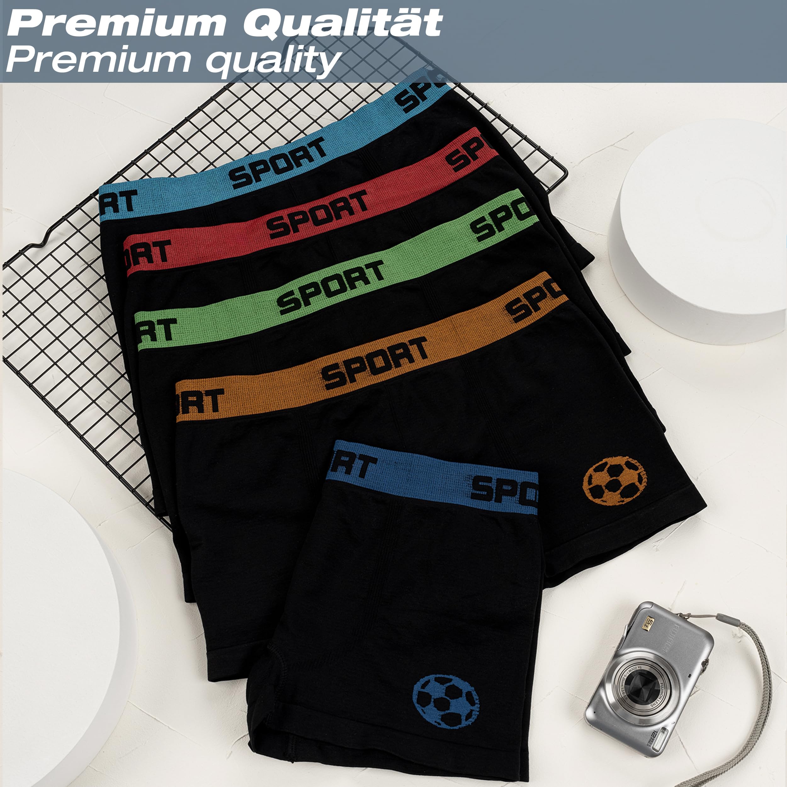 LOREZA ® 10 Garçons Boxers en Microfibre sous-vêtements Caleçons sans Couture 10-16 Ans