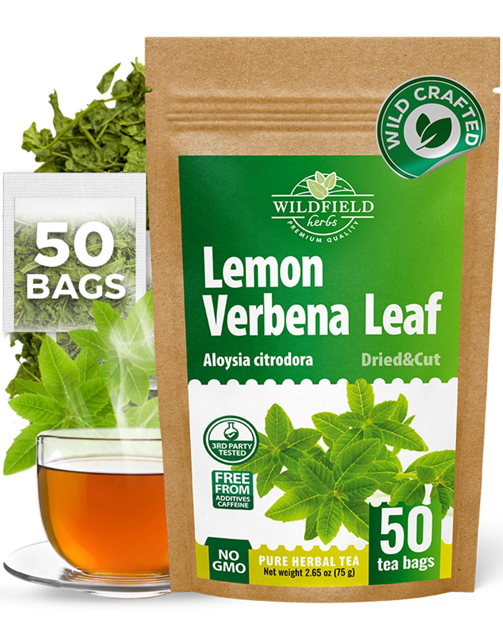 Amazon.com : 50 Bags Lemon Verbena Tea Dried Cut Leaves Herb