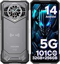 DOOGEE S200 Unbreakable Mobile 5G, 10100mAh/33W, 6.72"FHD+120Hz Rugged Mobile Android 14, 32GB RAM+256GB ROM(2TB) DDR5, 100MP+20MP Night Vision Anti-Shock Phone, Smartphone WIFI6/FACEID/NFC