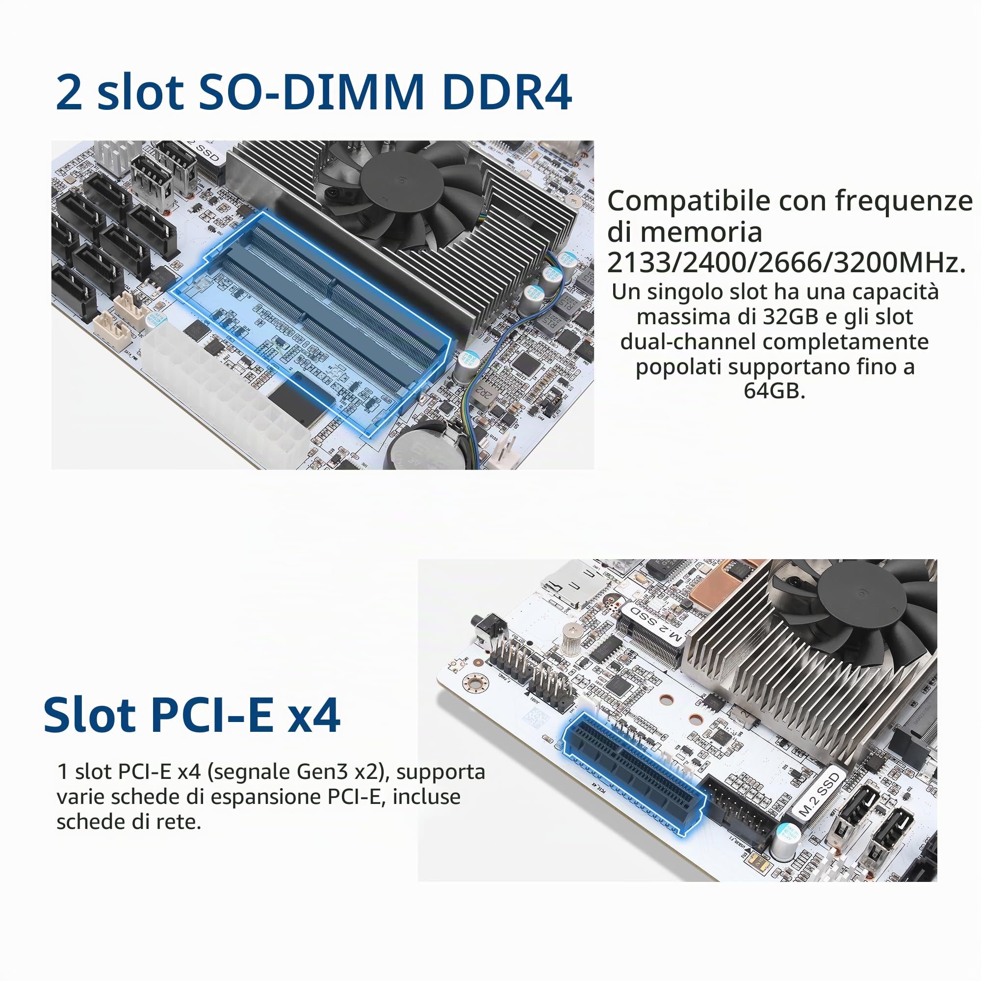 NAS Motherboard 8 Bay, Core i5 8265UES, 2 x i226-V 2.5GbE LAN, Mini ITX Mainboard, 8× SATA3.0, DDR4 PC motherboards, 2X M.2 NVMe(3.0 x2), TF, PCIE x4 (with I/O Shield)