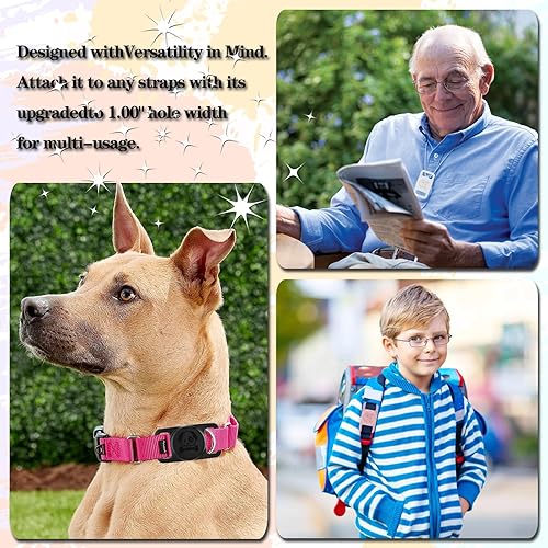 Miniatura 6 de Paquete de 2 soportes impermeables para collar de perro AirTag compatibles con Apple AirTag, soporte de silicona oculto para Airtag Tracker,