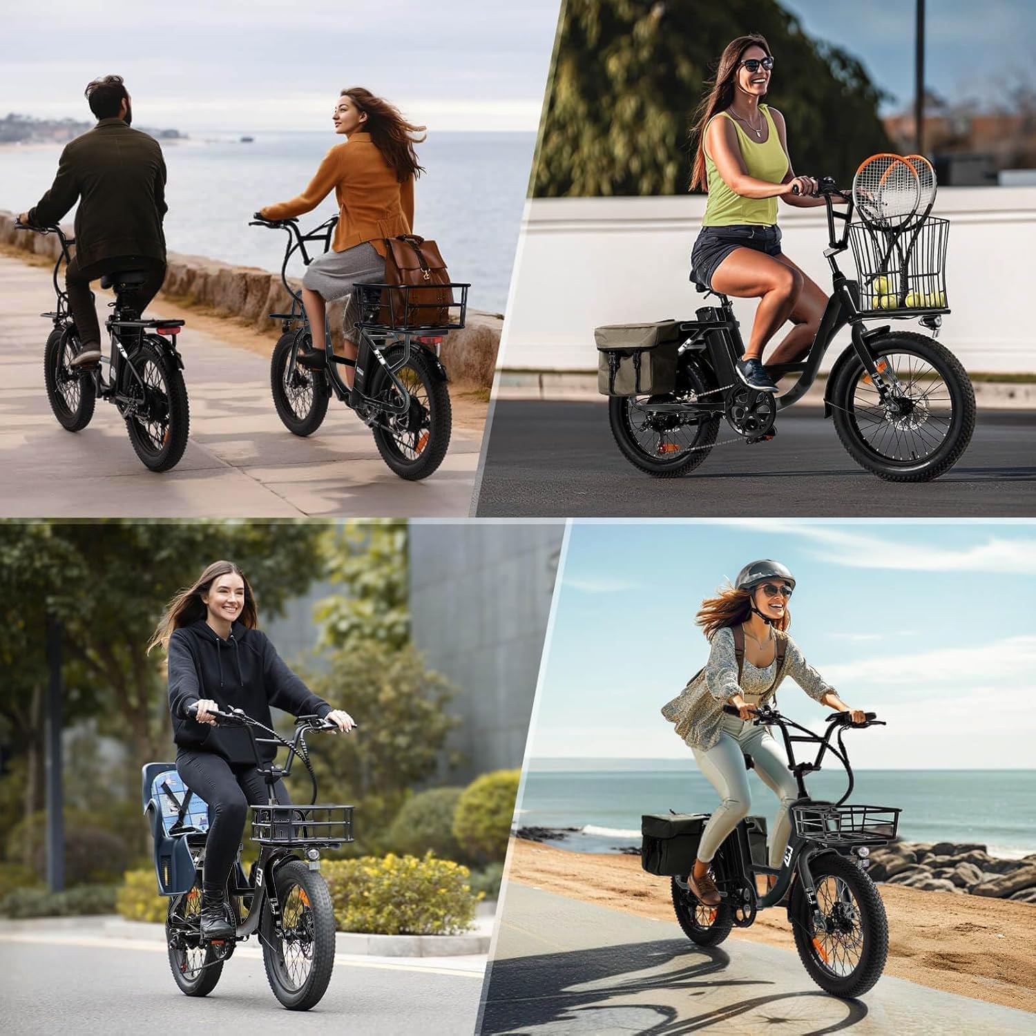 1000W Electric Bike for Adults, Fat Tire Ebikes 20" x 3.0 Electric Bicycle, 50-Mile Long Range, 48V Removable Battery Shock Absorber, 7-Speed Dual Disc Brakes Full Suspension Suitable for Commuting
