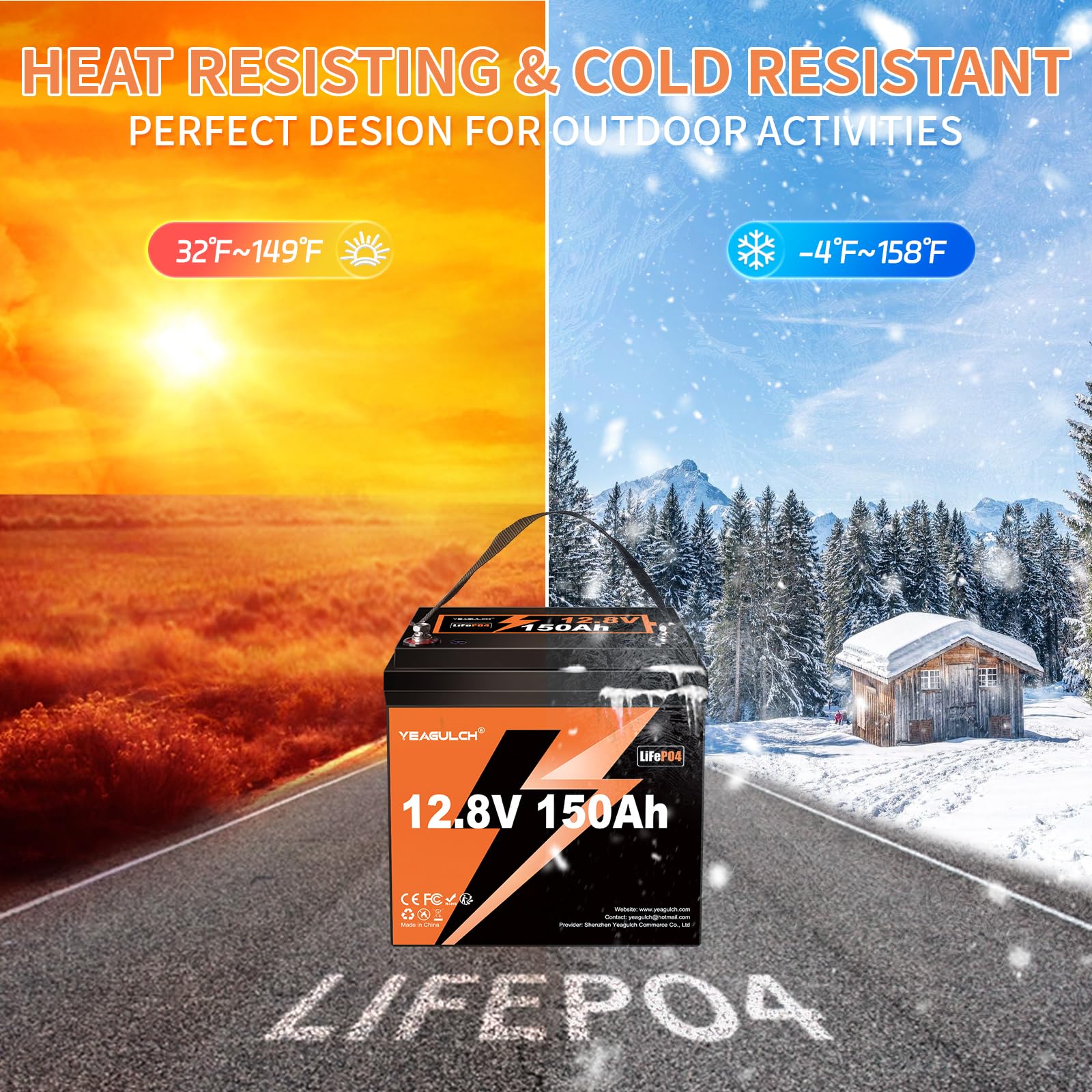 12V 150Ah Mini LiFePO4 Lithium Batterie 1920Wh mit 100A BMS