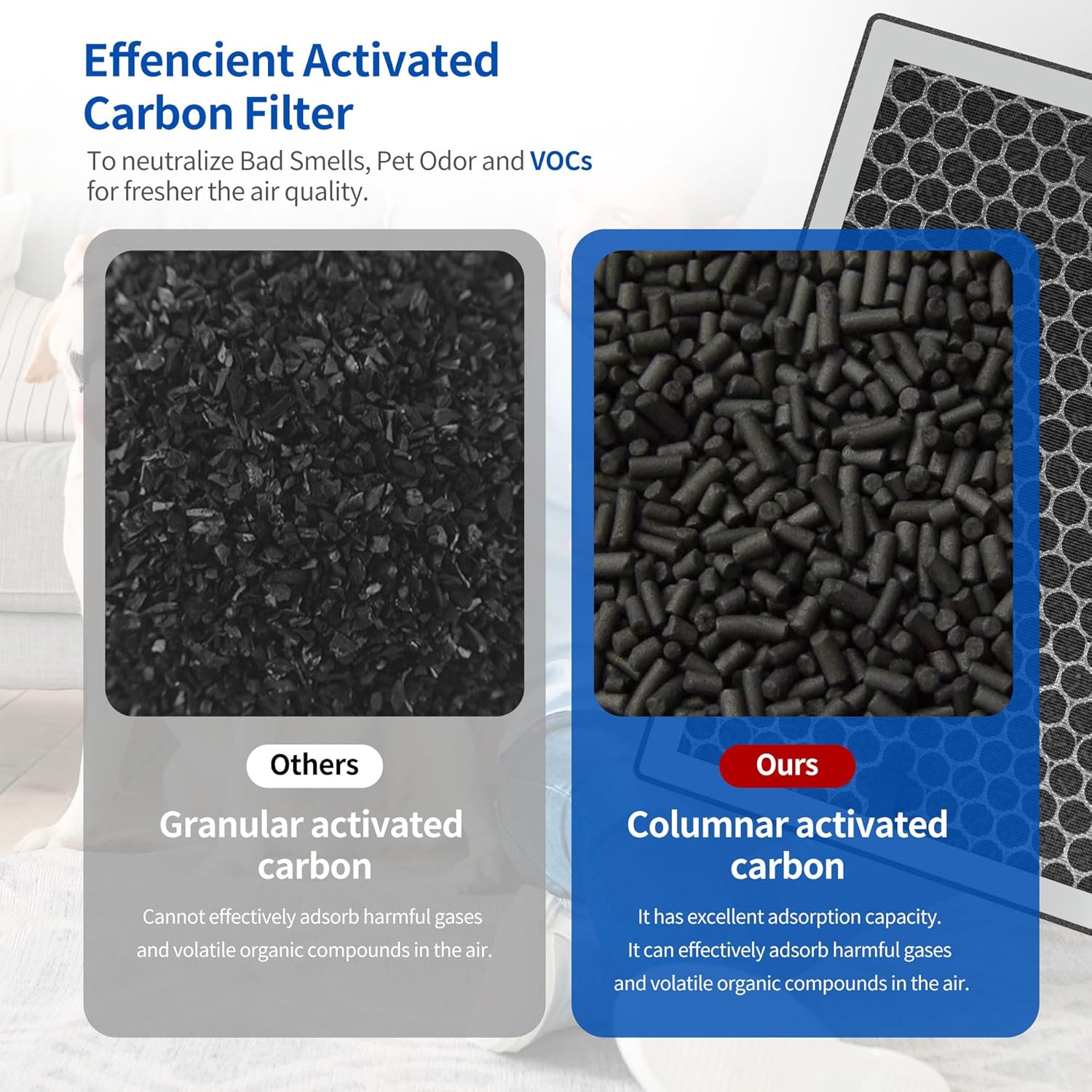 JF260 Replacement Filter Compatible with JF260 JF260S Air Purifier and AP1273 Air Purifier, 3-in-1 Filtration System H13 True HEPA Filter Activated Carbon Filter, JF260-RF Silver 4 Pack - Image 5