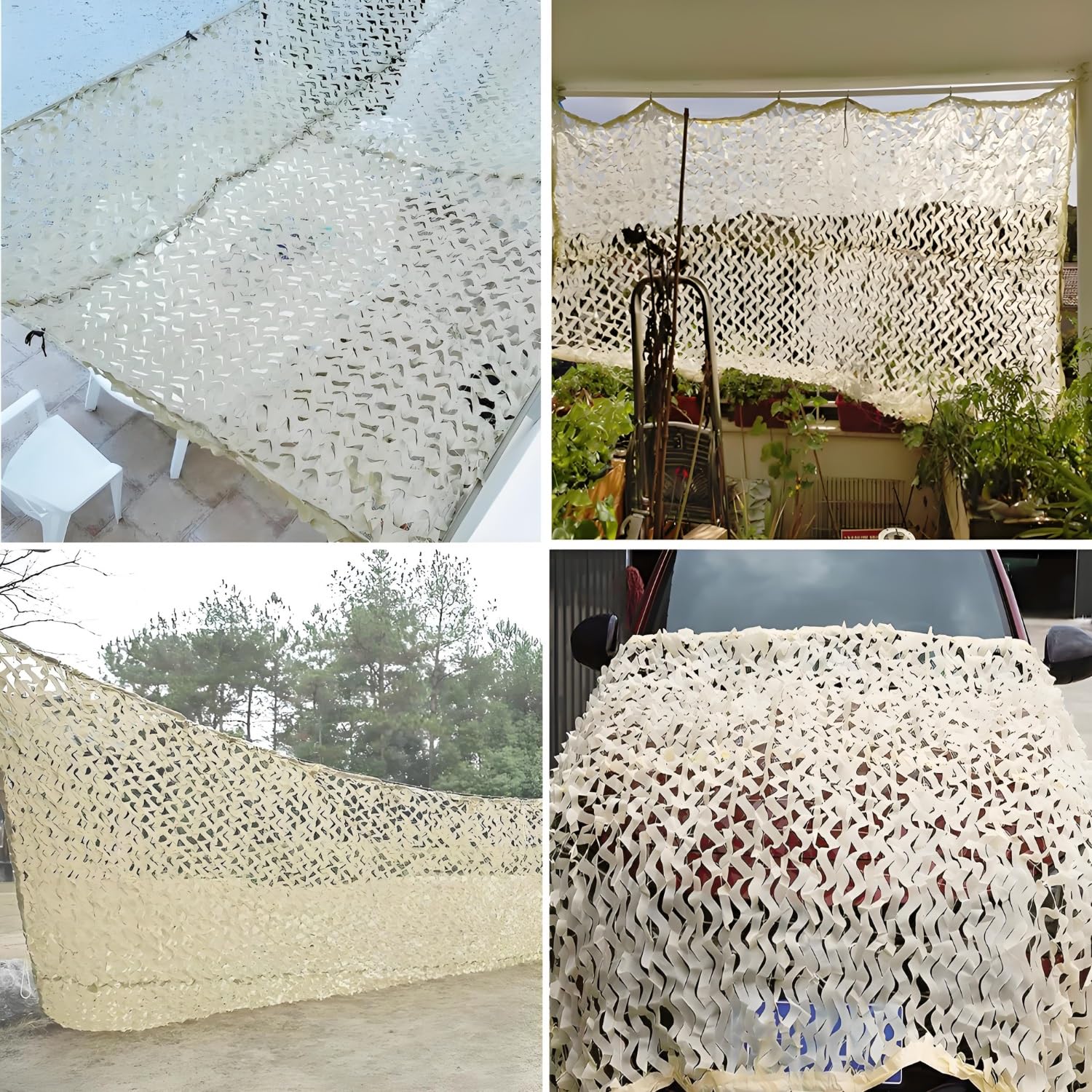 Generisch Tarnnetz Beige, Sonnensegel Camping, Sonnenschutz Terrasse, Auto Markise, Jagd Sonnenschutznetz, Militärisches Dekoratives Tarnnetz, Terrassenschatten, Verstärkte(5x5 M)