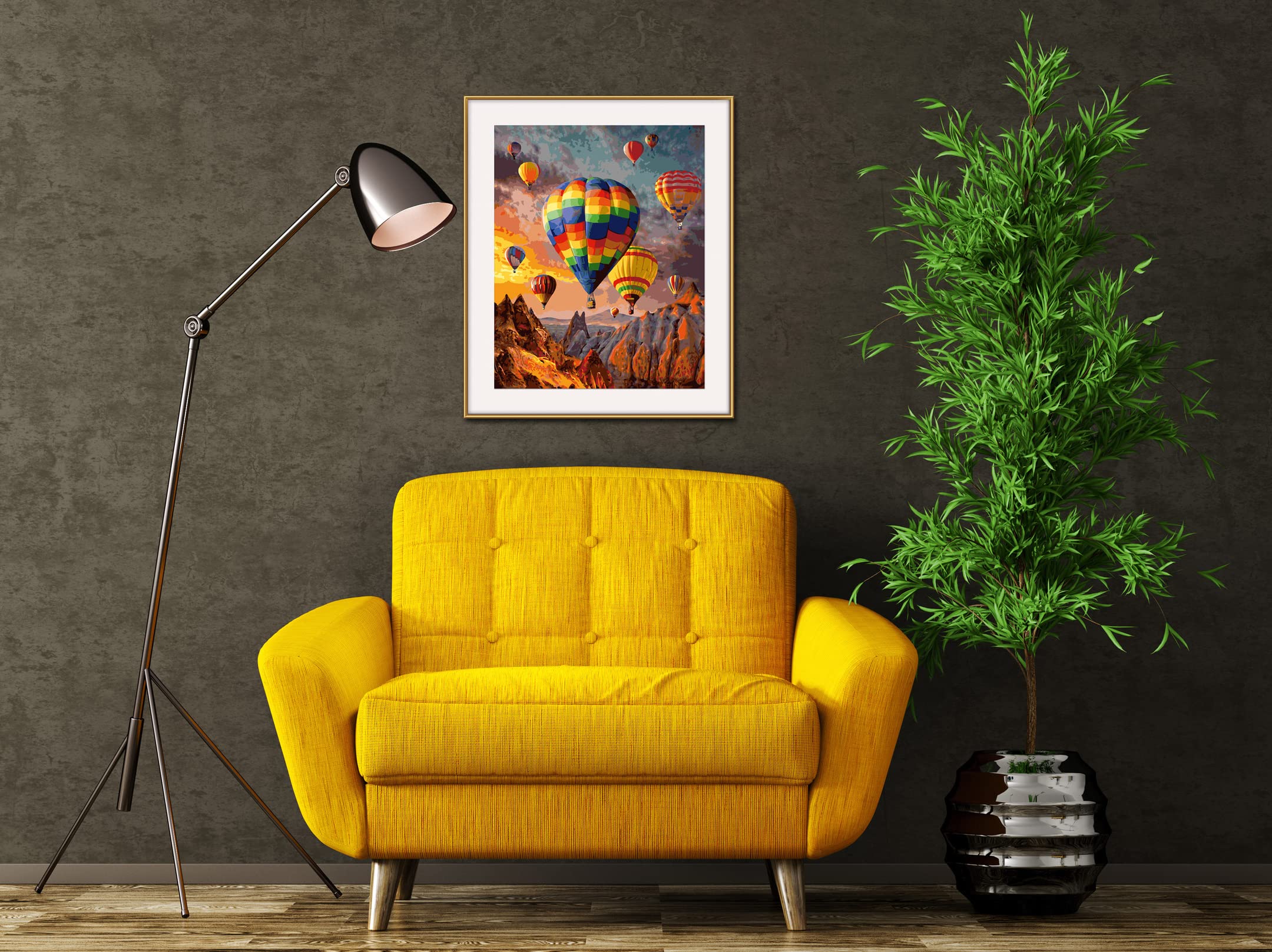 Schipper 609130858 Peinture par Numéros Montgolfières - Images Peinture pour Adultes avec Pinceau et Peinture Acrylique 40 x 50 cm