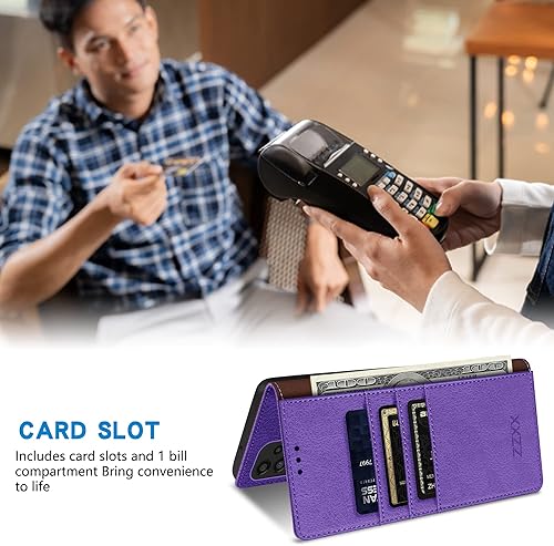 Miniatura 4 de ZZXX Funda tipo cartera para Samsung Galaxy A53 5G con bloqueo RFID, soporte de ranura para tarjetas, funda protectora de cuero magnético fuerte