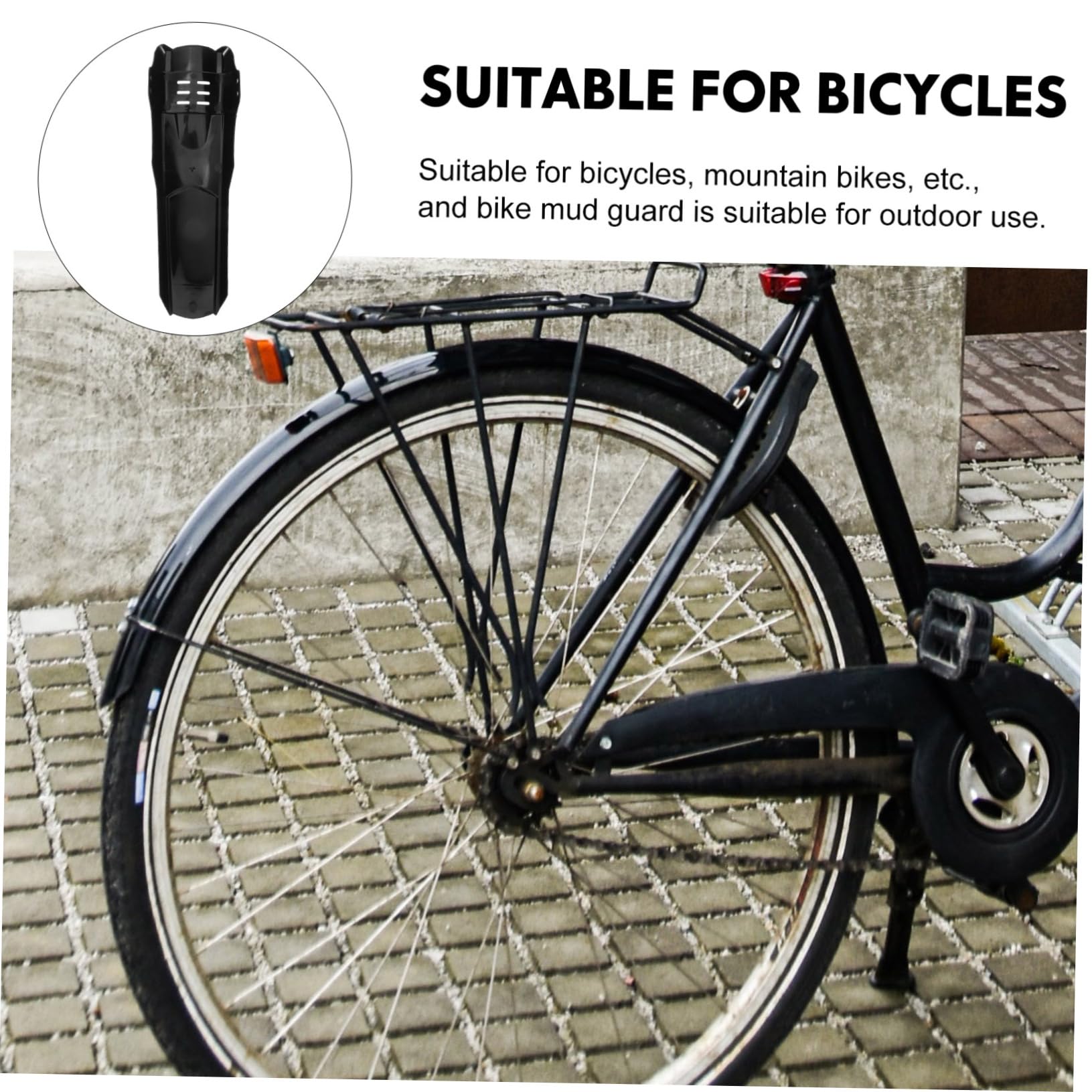 Gatuida Guardabarros Resistente para Bicicleta Resistente Al Desgaste Protector para Ruedas De Bicicleta Práctico De Fibra De Carbono Color Negro