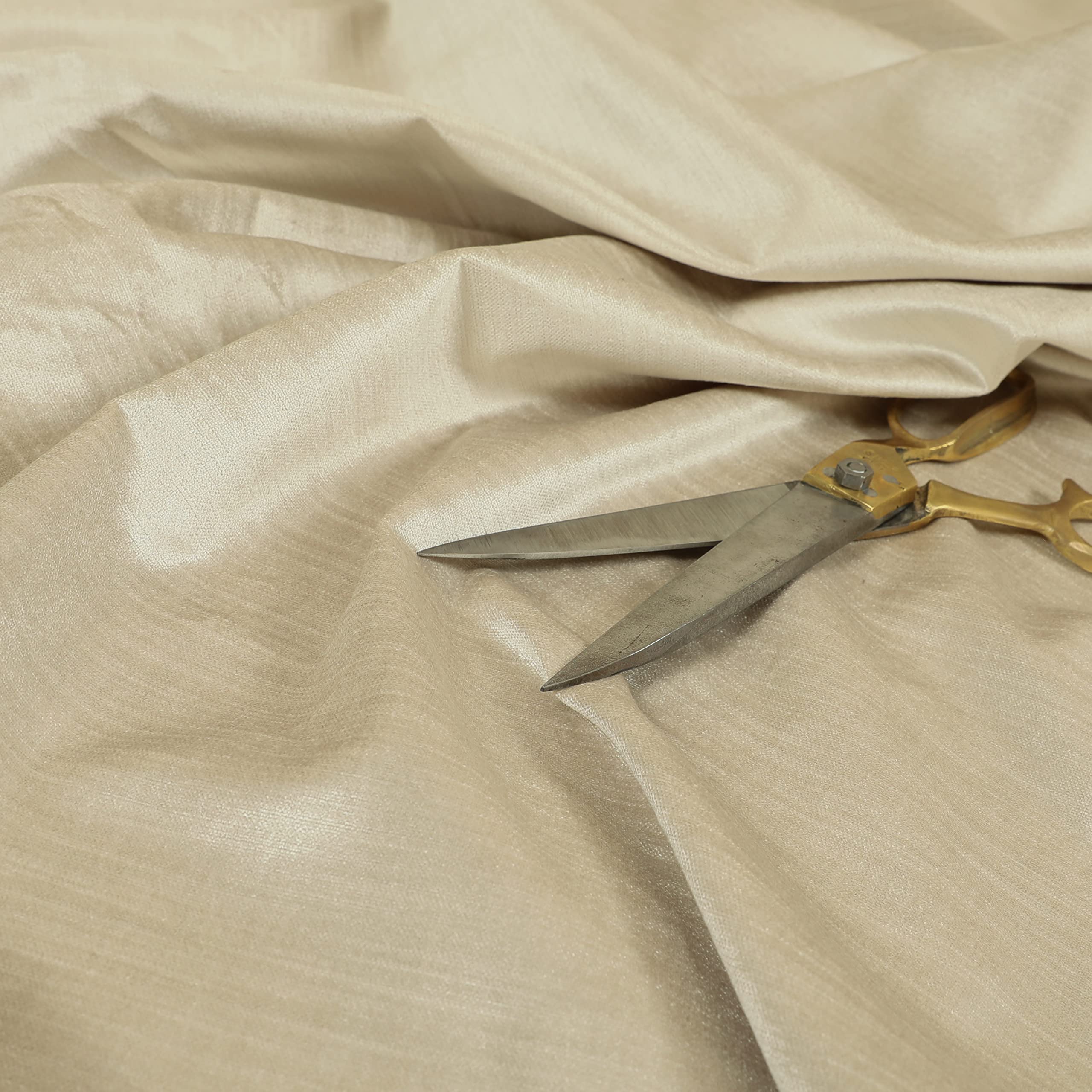 Redbrick Mill Fabrics Flame Retardant Quality Designer Blended Silk French Shiny Velvet Furnishing Fabric by The Metre, Ideal for Upholstery, Curtains & Cushions, Cream White Champagne (Per Metre) โ image 1