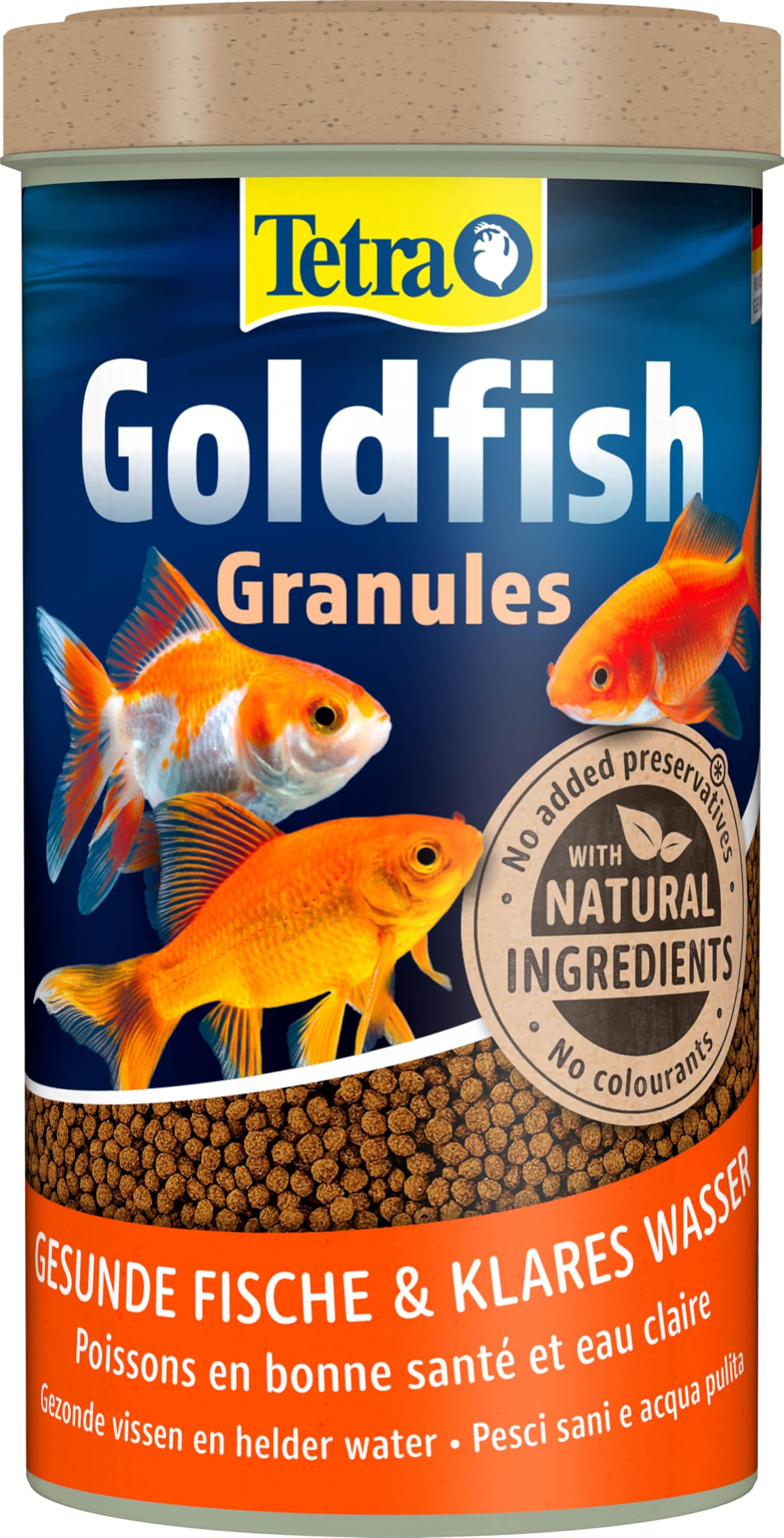 Tetra Goldfish Granules - Alimento granulado para carpines dorados y otros peces de agua fría, lata 500 ml