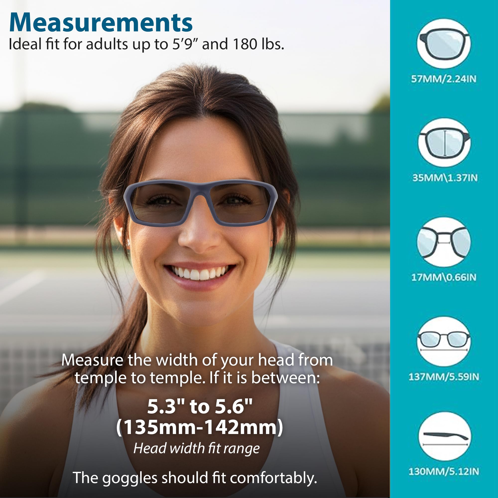 BLUE CUT Gafas de protección deportivas, lentes fotocromáticas antivaho, gafas de seguridad para baloncesto, pickleball y deportes al aire libre