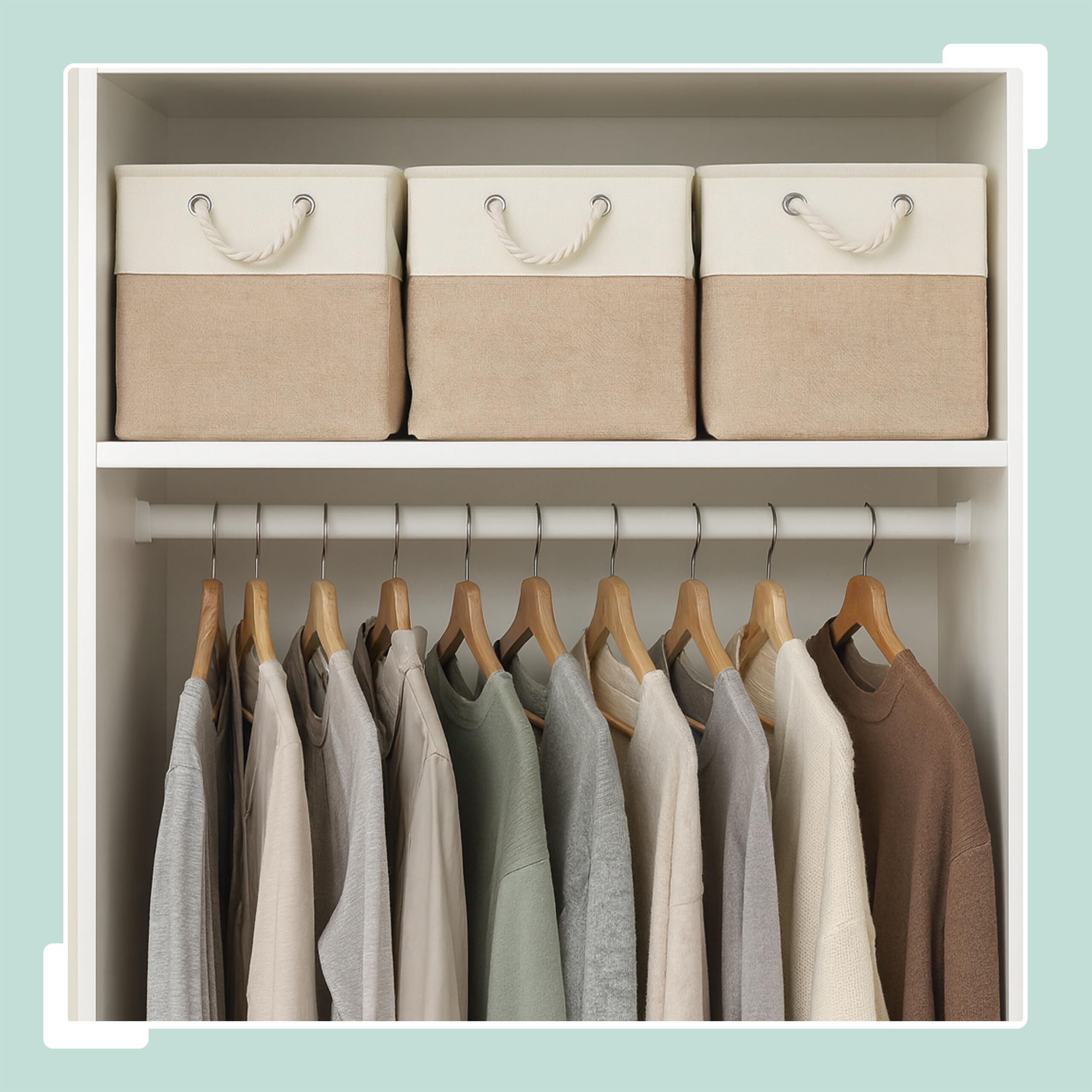 Relaxdays Cesta de almacenamiento, juego de 3, lino, beige/blanco