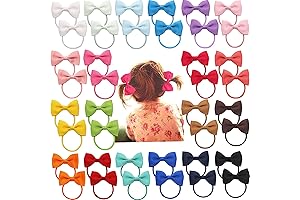 Baby Hair Ties with Bows, 40pcs Small 2 inch Baby Hair Bows...