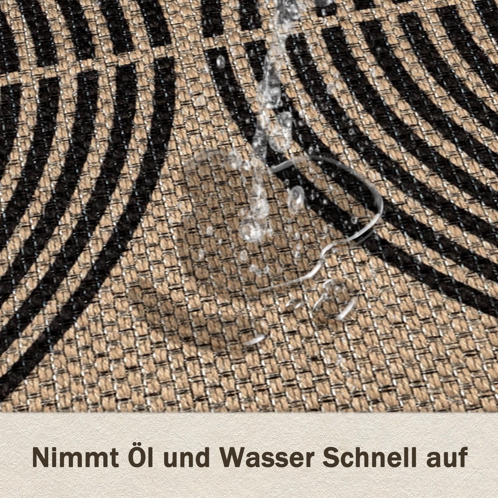 Capslpad Küchenteppiche 2 Stück, rutschfeste Schmutzfangmatte Küchenmatten, Waschbar Küchenläufer Jute Aussehen Teppichläufer Flur Absorbierende Küchen Läufer für Küche, Flur, Waschküche