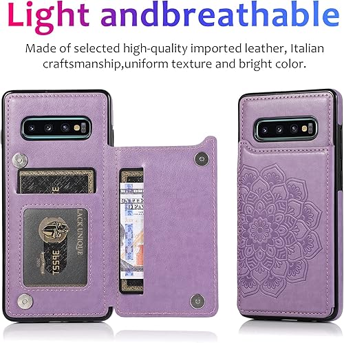 Miniatura 4 de Asuwish Funda compatible con Samsung Galaxy S10 Plus y protector de pantalla de vidrio templado, ranura para tarjetero, soporte para teléfono Glaxay
