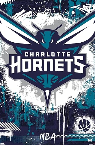 Trends International NBA Charlotte Hornets - Póster de pared con logotipo Maximalist 23