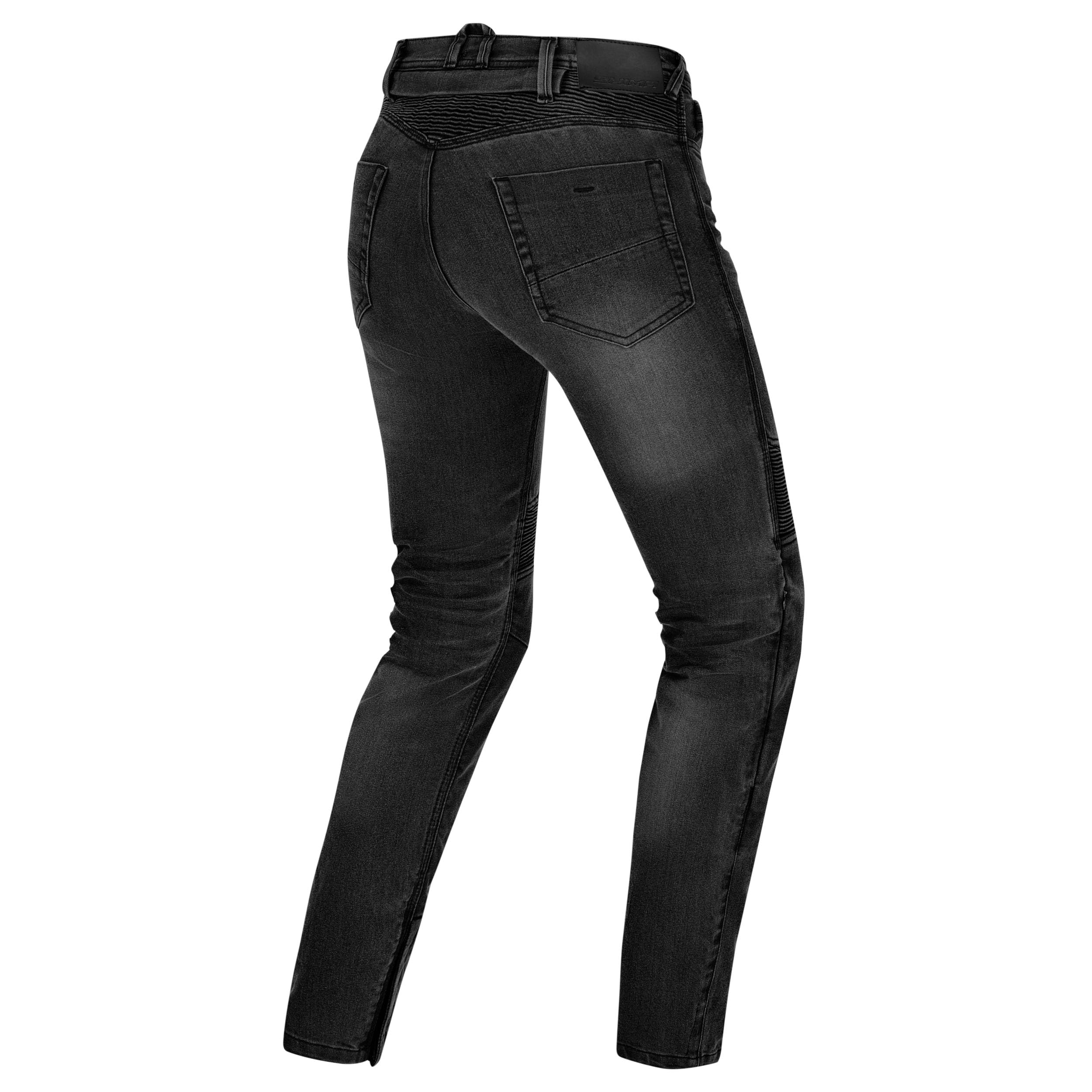 SHIMA Zenith Motorrad Jeans Damen mit Protektoren GFLEXX Knieprotektoren Motorradhose Kurzgrößen Hosen für die Frau Protektorenhose Textilhose Urban Stretch Jeanshose Lang (Frauen, Schwarz, 30/30)