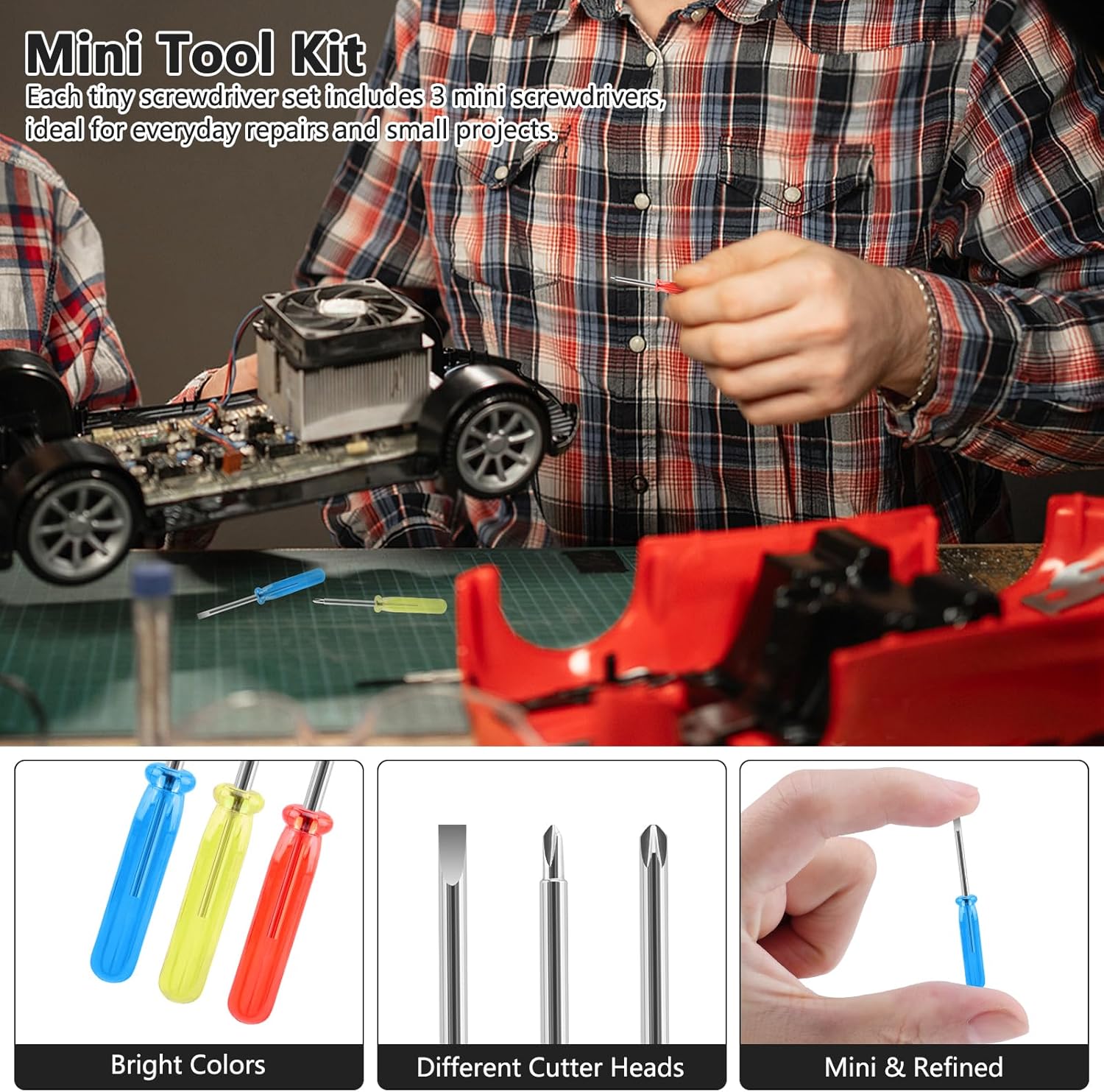 HOFASON Mini Screwdriver Keychain Set 20 Pcs, Bulk Small Gifts Party Favors for Men Adults Coworkers, Easter Basket Stuffers, Bulk Fathers Day Dad Gifts Stocking Stuffers Prizes for Adults Mini Tool - Image 3