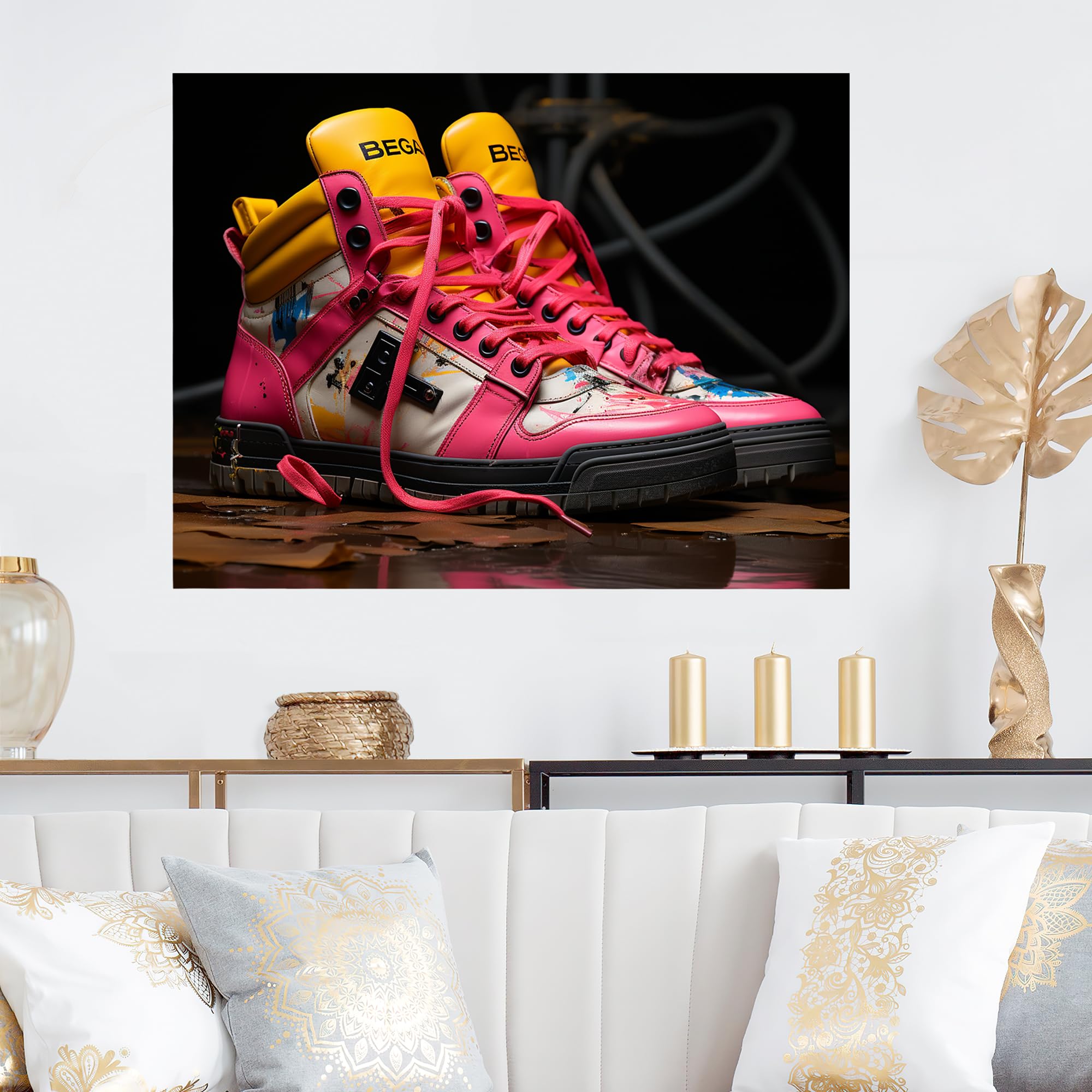 Amazon.com: DesignQ Urban Edge with Pink Sneakers Balenciaga Metal