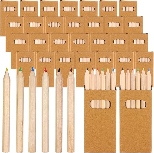 900 unidades150 cajas, mini lápices de colores de dibujo de 3.5 pulgadas, lápices de colores cortos portátiles de color graso, lápices de colores