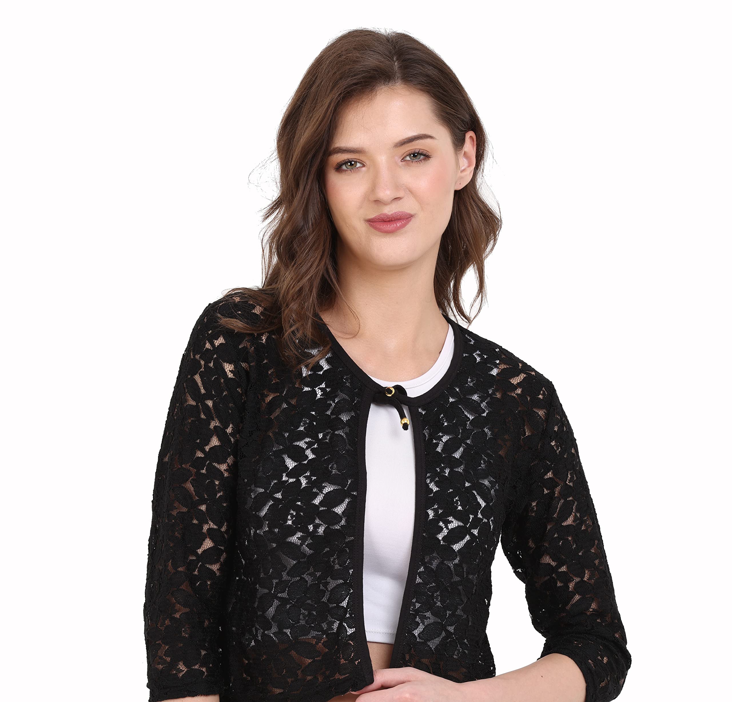 kg best collection Women Lace 3/4th Sleeve Shrug-picture-52