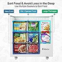 Vista 7 de iSPECLE Freezer Organizer Bins - 3 Pack Adjustable Width for 5 to 7 Cu.Ft Chest Freezers, Stackable Freezer Wire Storage Baskets for Deep Freezer