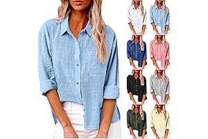 Ashleystewart Plus Size Long Sleeve Business Casual Button Down Work Top