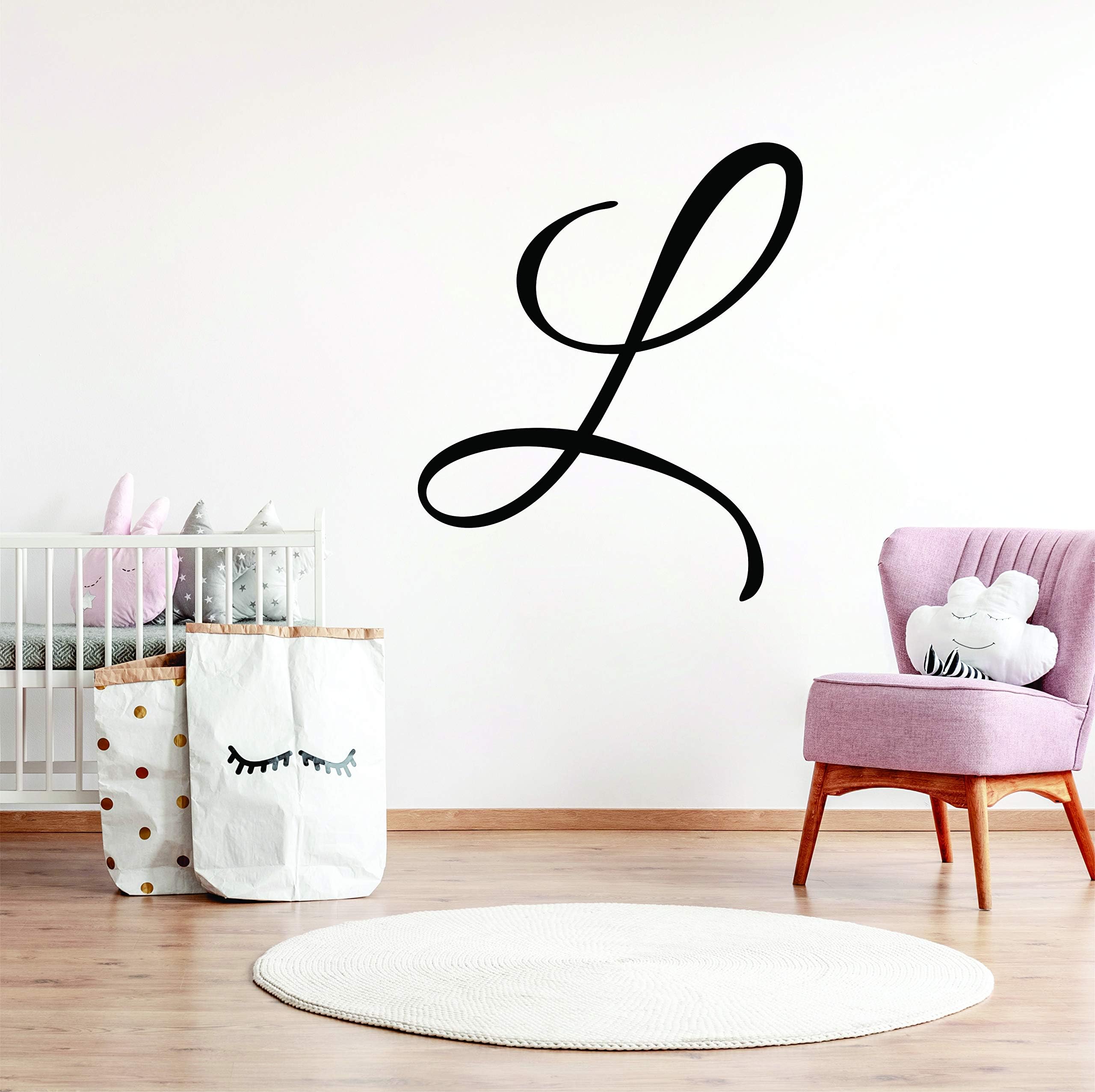 Personalized Nursery Initial Wall Decal - Custom Name Sticker For Boys Or Girls Room, 12 Inches High - View #10