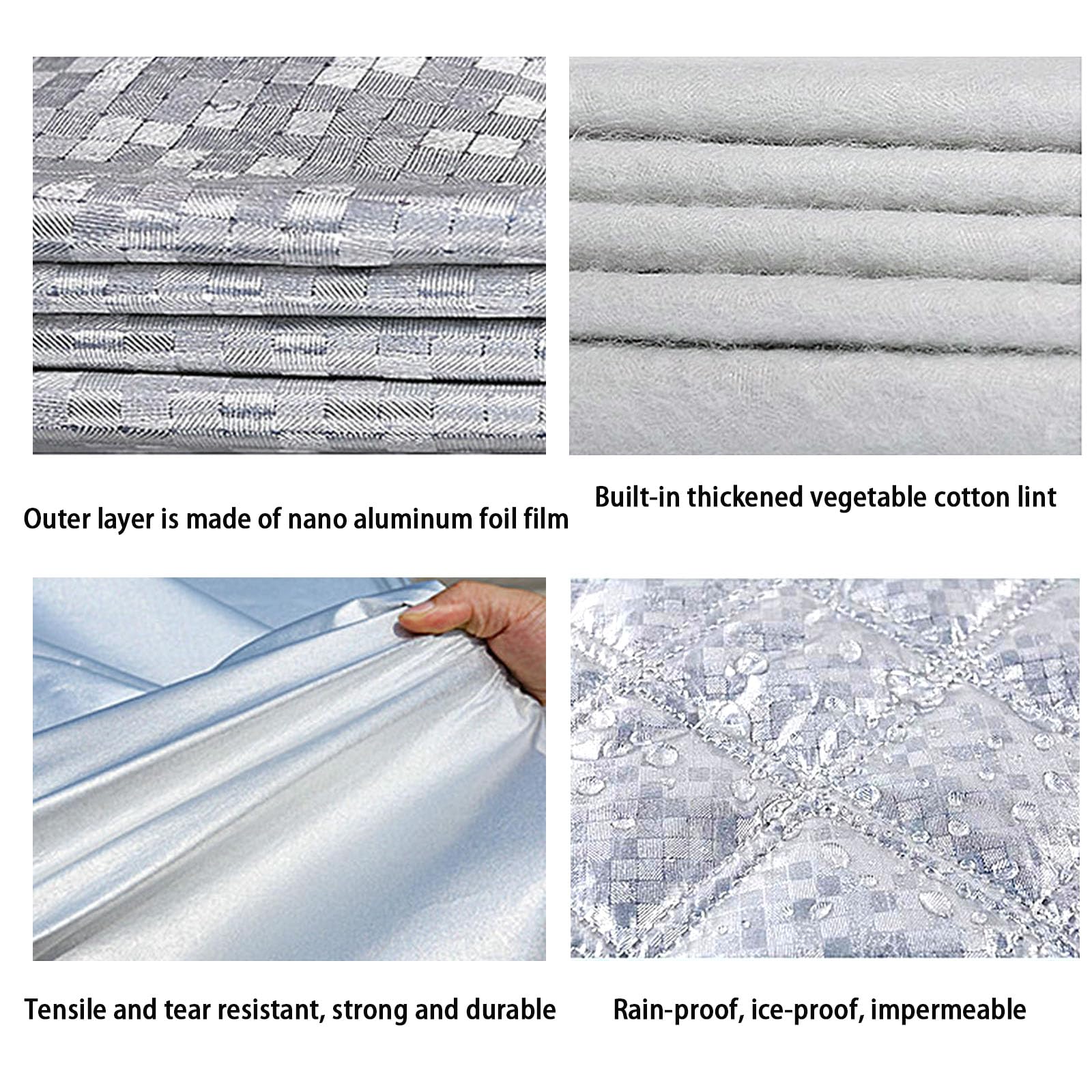 Cubierta De Parabrisas De Helada De Coche para Invierno, Cubierta De Pantalla De Medio Coche Protector De Nieve De Hielo Anti Granizo con Ganchos Y Rayas Reflectantes