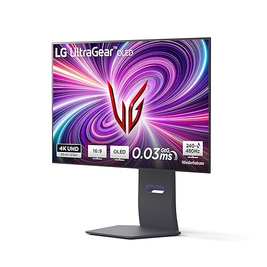 LG Ultragear™ 32GS95UX-B.AEU (32 Zoll) 4K UHD OLED Gaming-Monitor, 240Hz/480Hz, AMD FreeSync™ Premium Pro, DisplayHDR™ True Black 400, Pixel Sound, 2X HDMI 2.1, Grau
