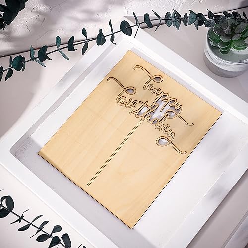 Miniatura 6 de Decoración de pastel de feliz cumpleaños: artesanía de tilo de alta gama, decoración multifuncional para tartas, decoración de pastel de madera