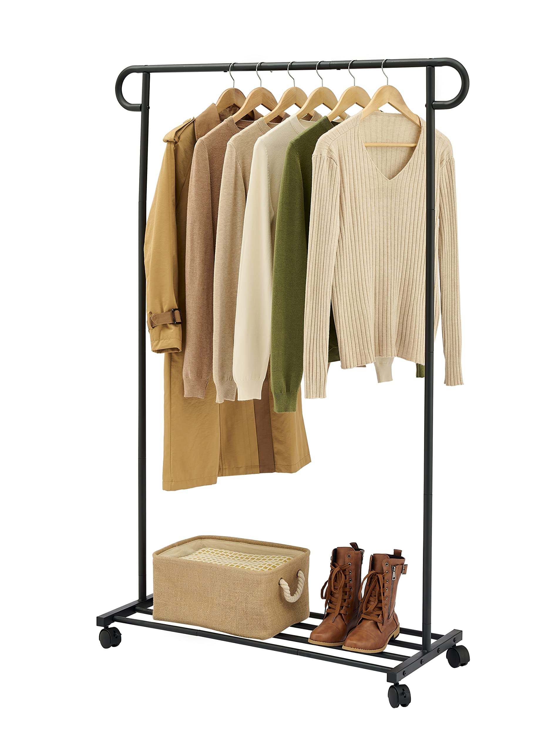 Hoctieon Clothe Rack.Standard Rod Garment Rack,freestanding Clothing Rack,Wardrobe Rack,Clothes Rack,Rolling Portable Closet Rack,Hanging Clothes,Hanger Rack,Heavy Duty Clothes Rack.