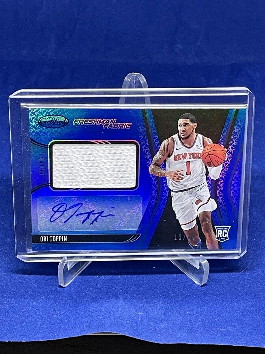 Obi Toppin 2020-21 Panini Certified Freshman Fabric Patch Auto Rc #d 13/49 – Basketball Cards