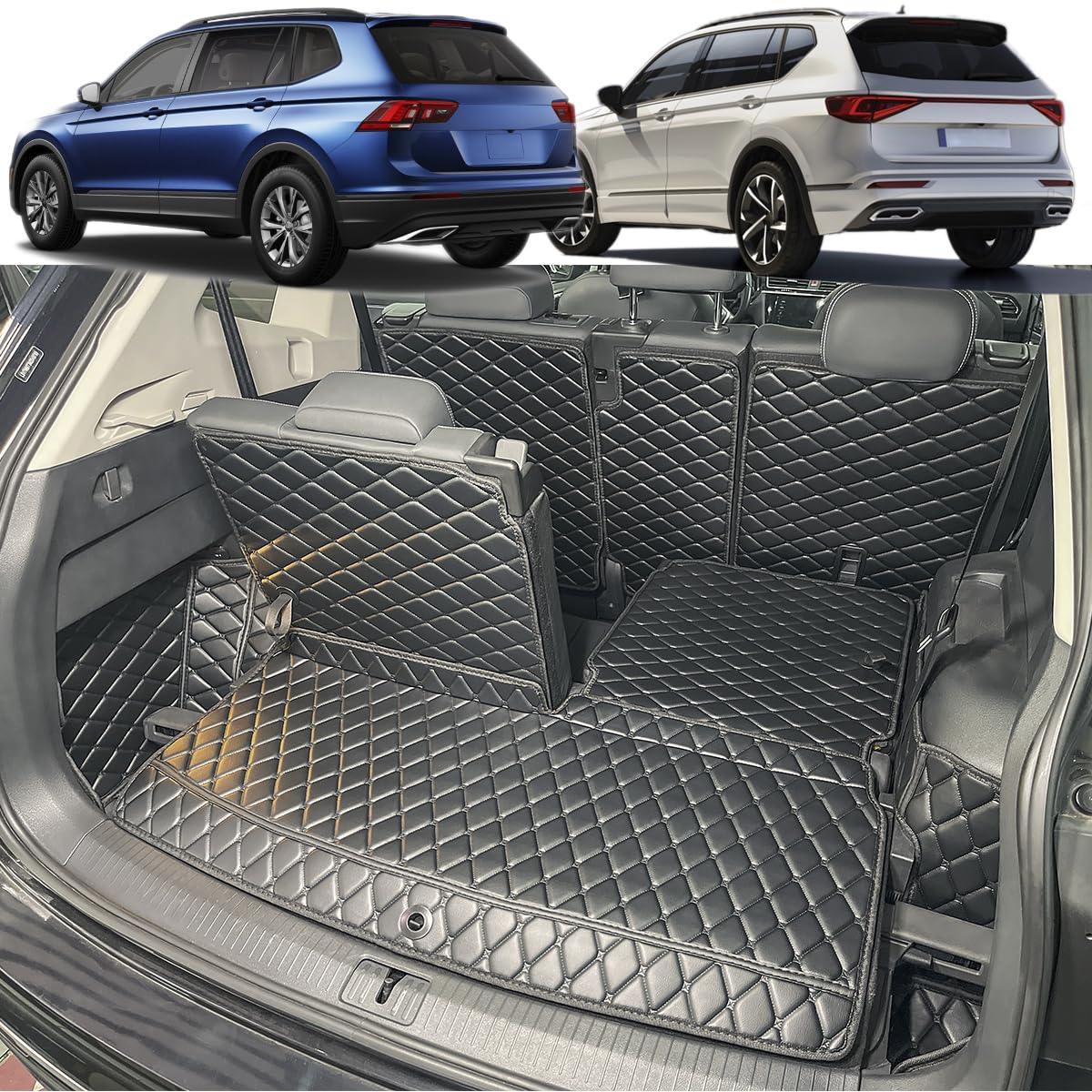 Bac de coffre compatible avec VW Tiguan Allspace/Seat Tarraco 7 places 2017-2025 | Tapis de coffre