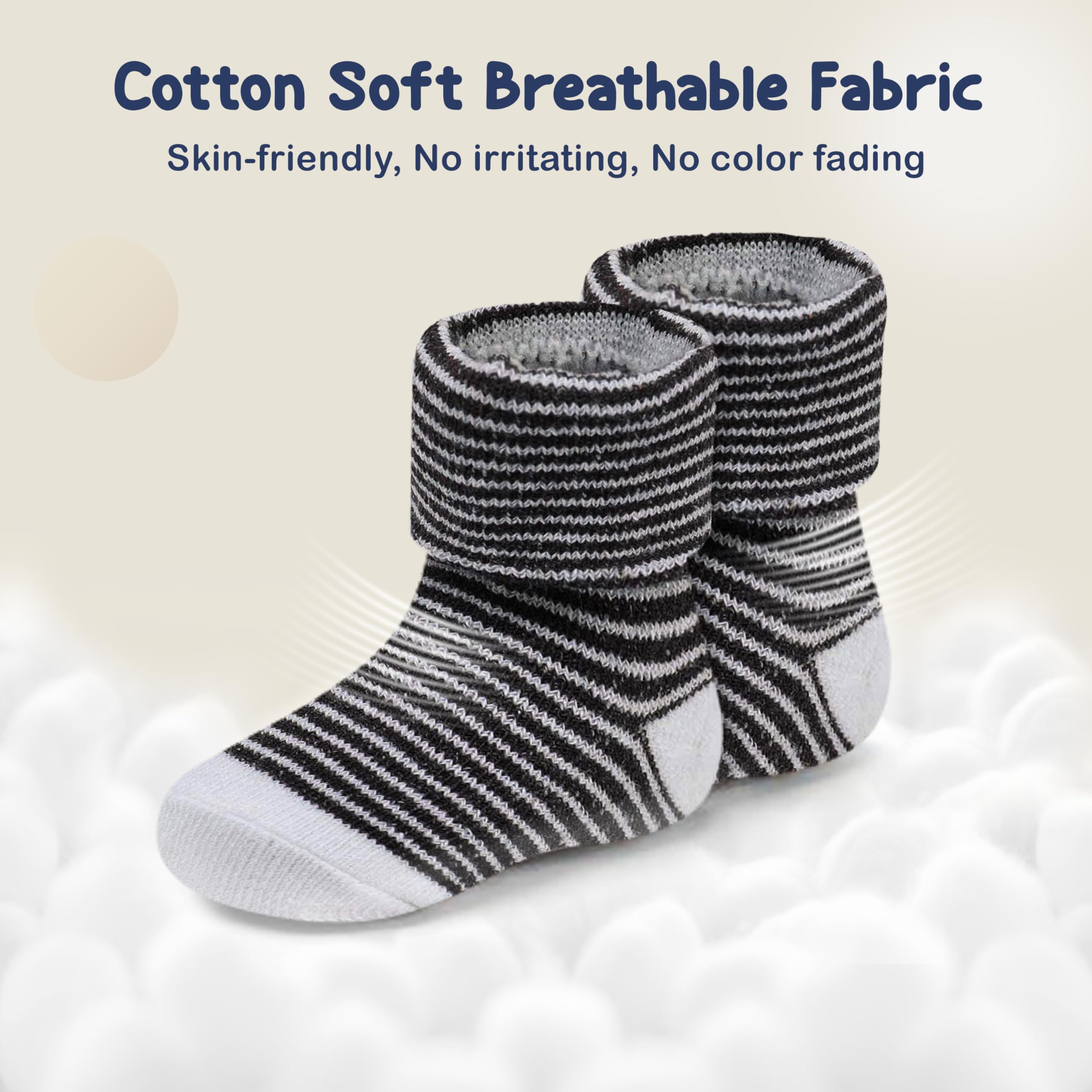 Mother's Choice Calcetines para bebé de 0 a 6 meses, 12 pares, calcetines de algodón orgánico, unisex, suaves e hipoalergénicos para recién nacidos