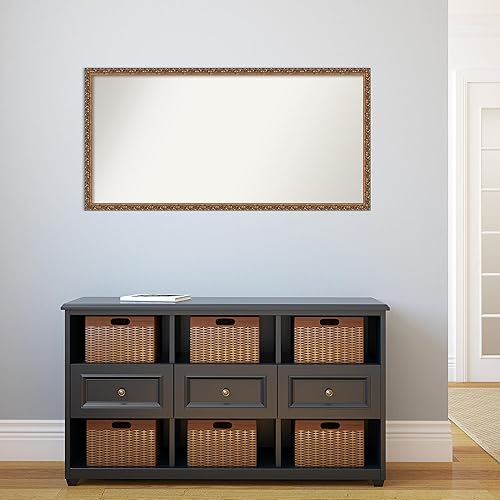 Miniatura 5 de Amanti Art Espejo personalizado, espejo de baño de bronce antiguo, espejo de pared o espejo de tocador de baño sobre el fregadero (23 x 46