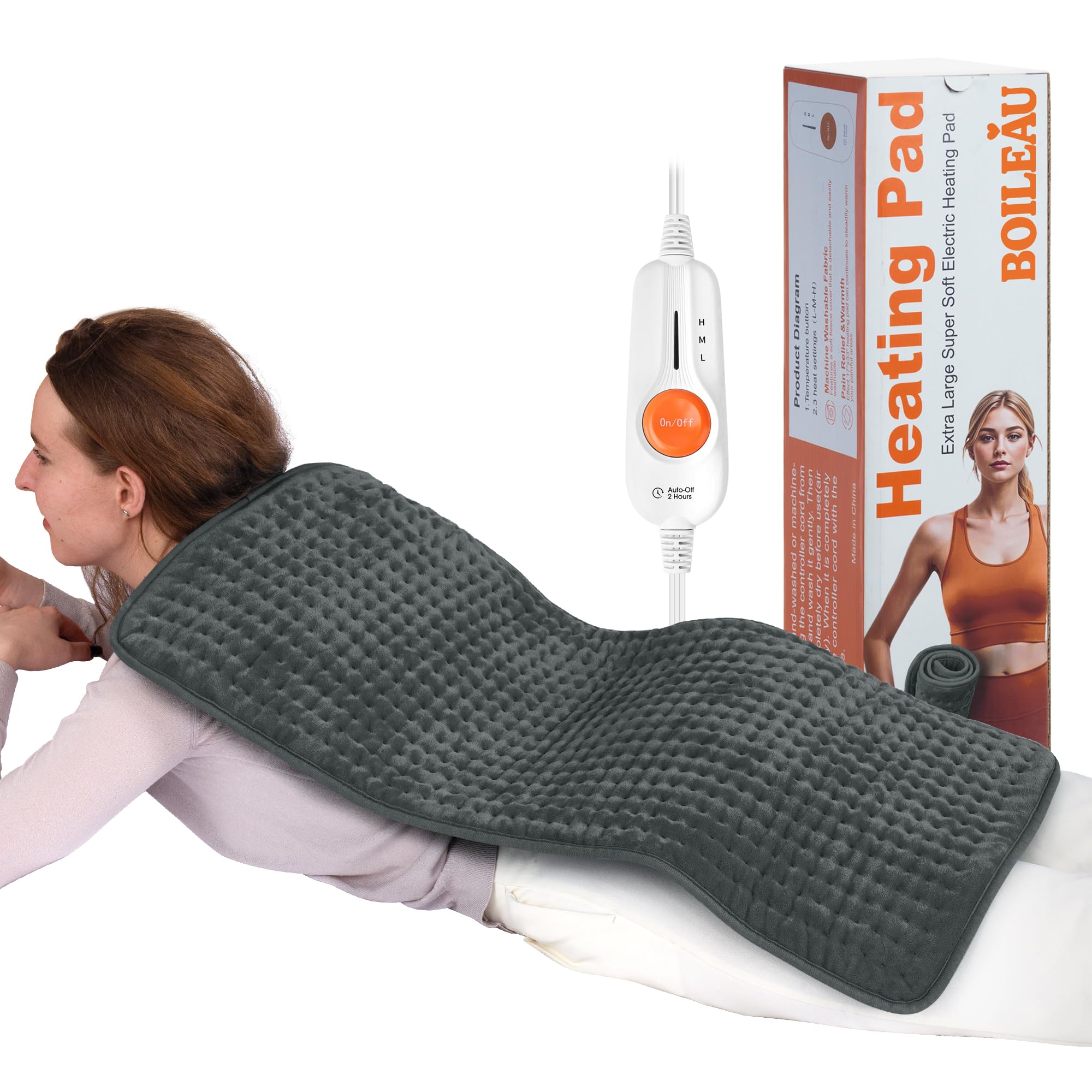 Boileau Electric Heating Pad for Back, Extra Large 17"x33" XXXL