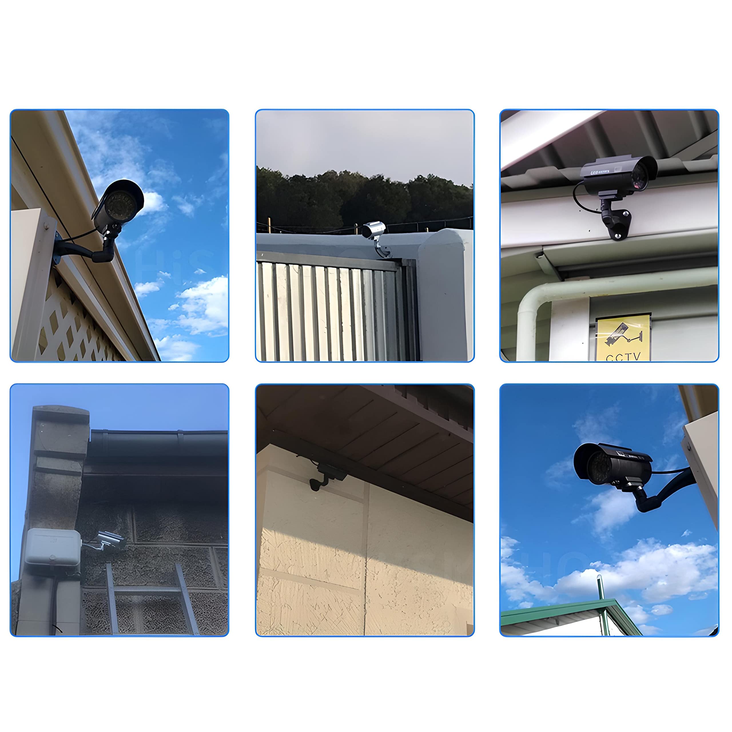 Retoo Cámara Falsa Solar con LED, Imitación Realista de CCTV, Resistente al Clima, Instalación Fácil en Interior y Exterior