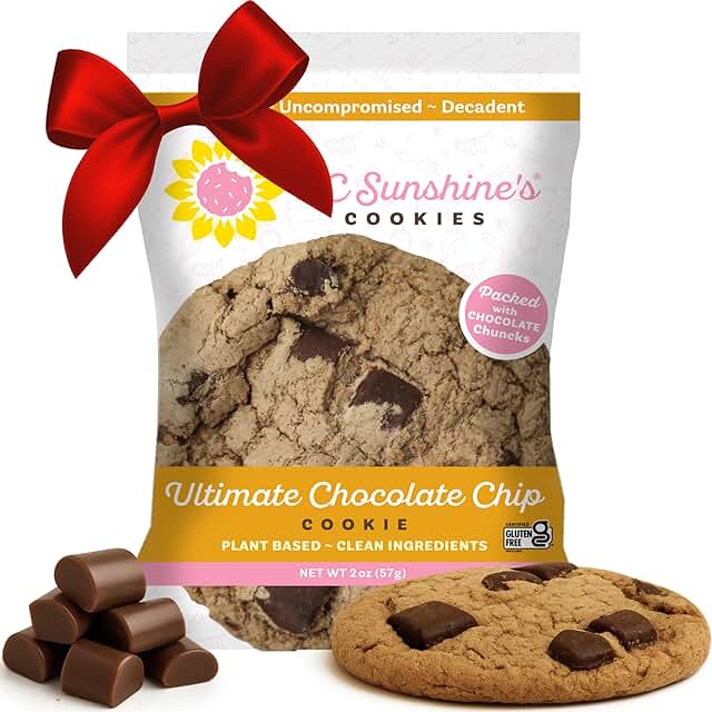 KC Sunshine’s Chocolate Chip Cookies (Pack of 12) – Gluten Free Snacks -...