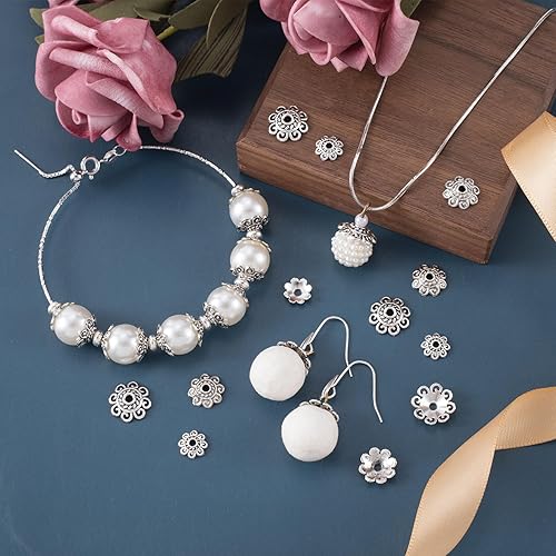 Miniatura 3 de PAGOW 300 cuentas espaciadoras de 0.315 in0.394 in0.472 in, tapas de cuentas de flores, San Valentín, cumpleaños, boda, graduación, joyería,