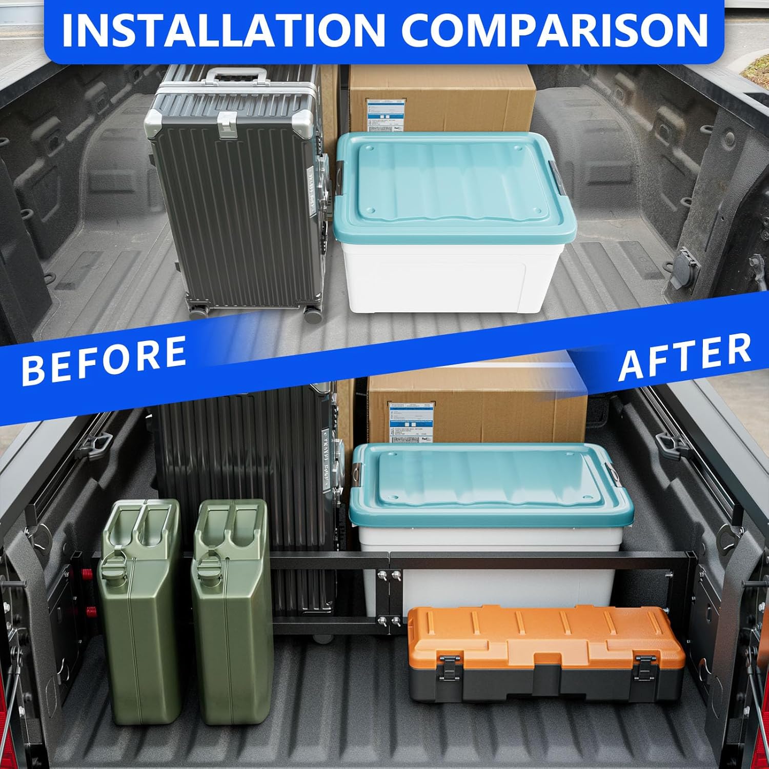 Truck Bed Divider Compatible with 2019-2025 Chevy Silverado GMC Sierra 1500 Truck Bed Organizer Cargo Manager Replacement for 19-25 Chevy Silverado Accessories (Compatible with 19-25 Silverado)